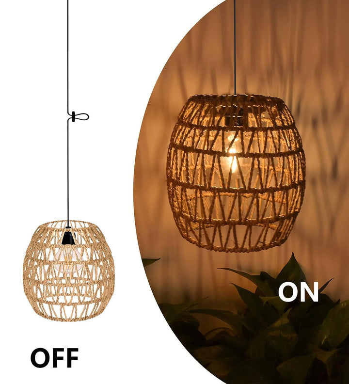Rattan Pendelleuchte Batterie IP66 Aussen &amp; Innen 3er-Set - Bild 3