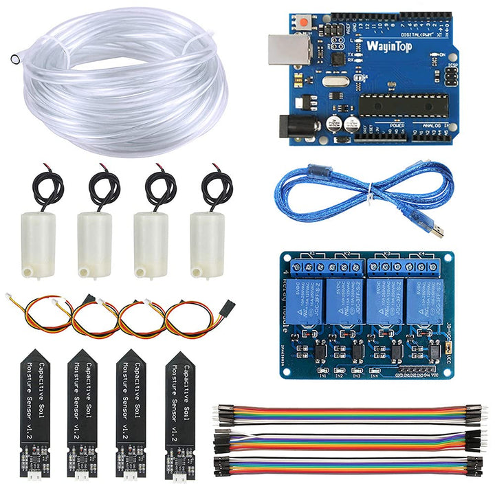 Automatisches Bewässerungsset DIY 4-Kanal mit Sensoren und Pumpen