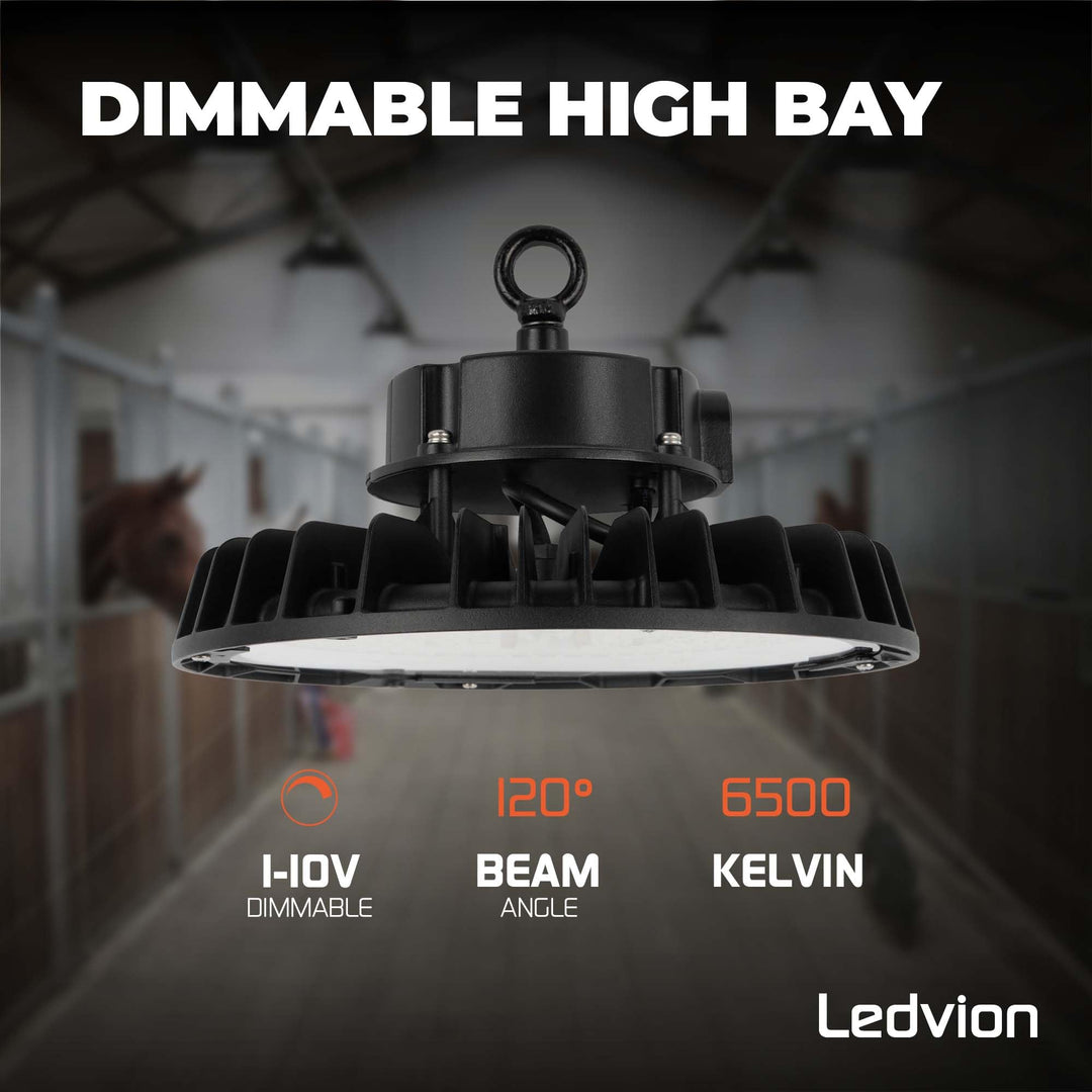 LED Hallenstrahler UFO 200W dimmbar 6500K IP65 für Werkstatt - Bild 4