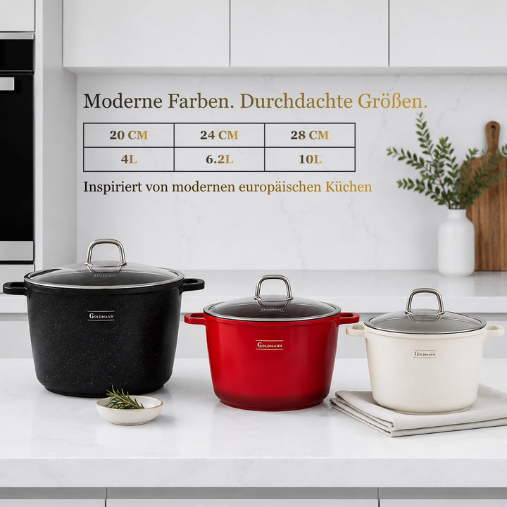 Suppentopf Aluguss 24 cm 6,2 l Keramik-Antihaft Induktion alle Herde - Bild 9