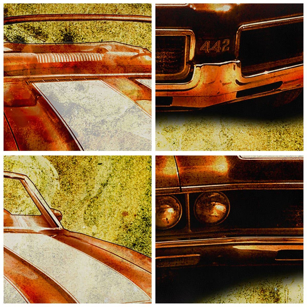 Leinwandbild Vintage Autos 100x70 cm Retro Wanddeko Wohnzimmer - Bild 5