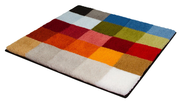 Badteppich Patchwork 60x60 cm Hochflor Polyacryl maschinenwaschbar - Bild 2