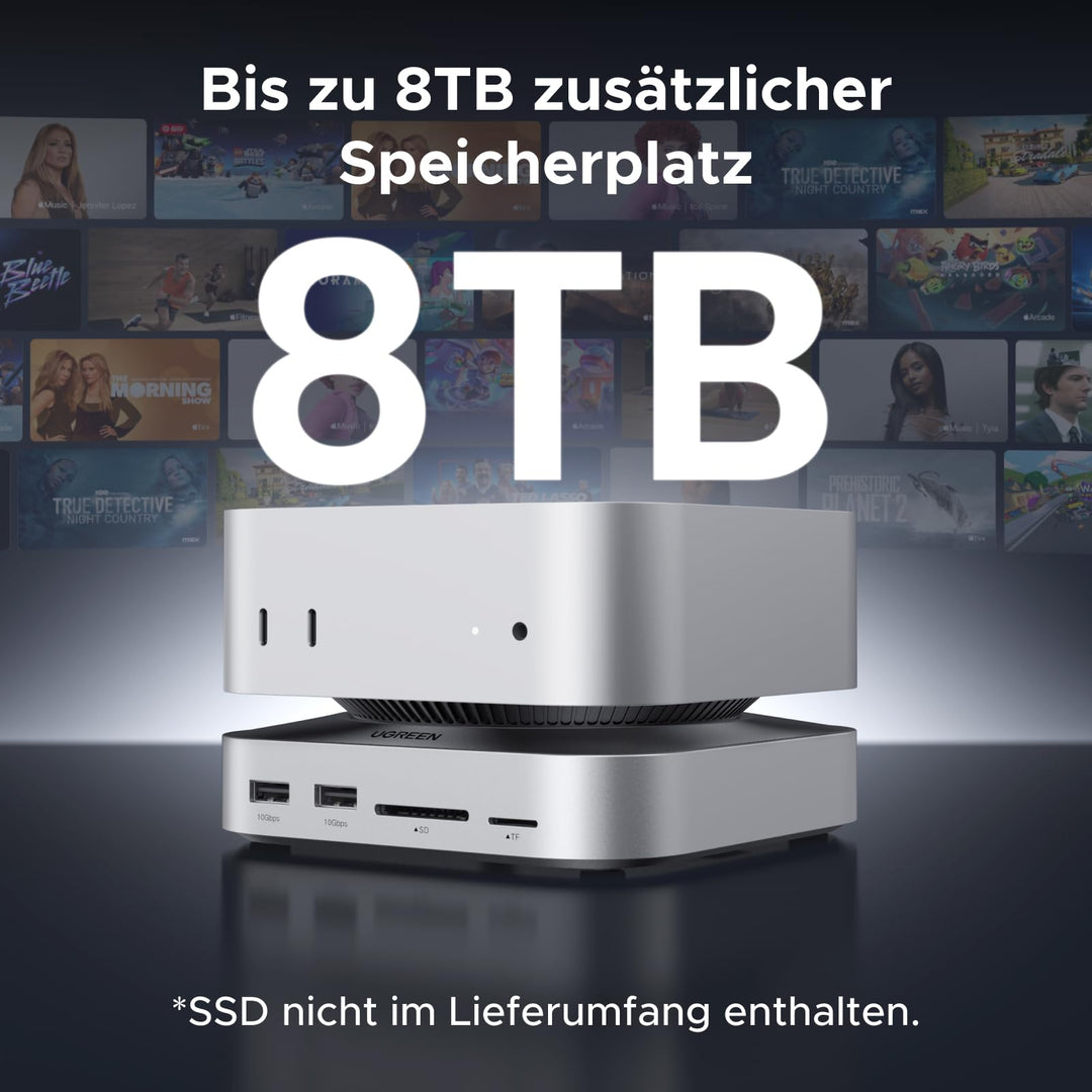 Mac mini Docking Station M.2 NVMe Slot 7 Ports SD-Kartenleser Silber - Bild 3