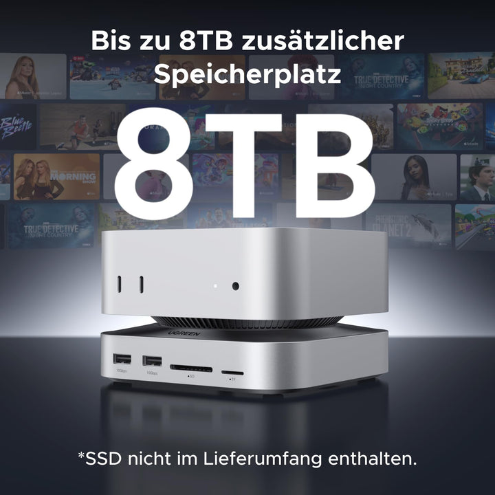 Mac mini Docking Station M.2 NVMe Slot 7 Ports SD-Kartenleser Silber - Bild 3