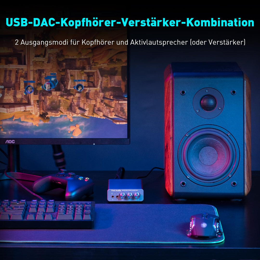 DAC Kopfhörerverstärker USB-C/Optisch/Koaxial 24bit/192kHz Gaming HiFi - Bild 4
