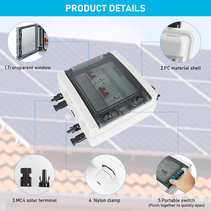 Überspannungsschutz Photovoltaik 2-in-2-out DC1000V 40A IP65 - Bild 6