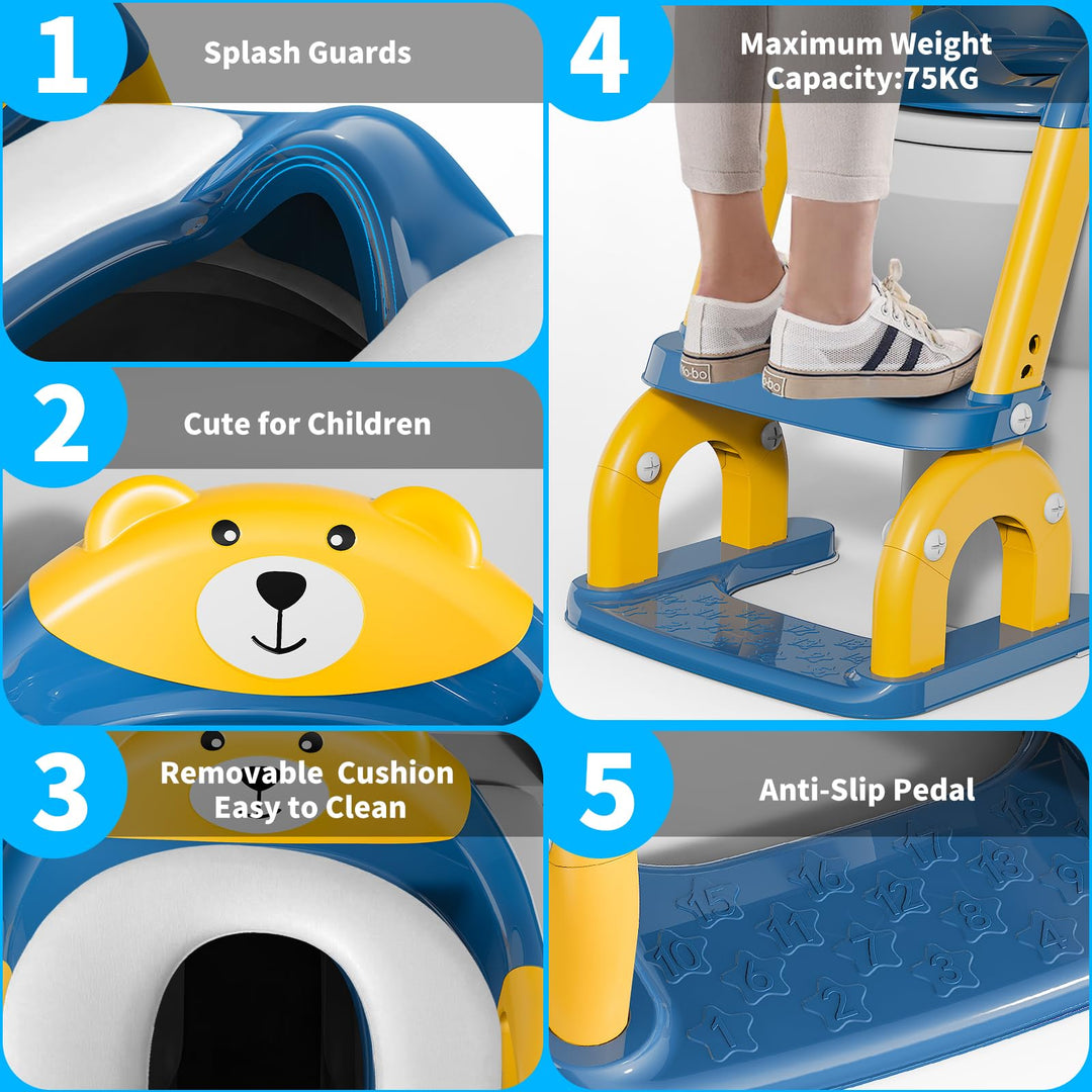 Toilettensitz Kinder mit Treppe 2-in-1 klappbar für Kleinkinder - Bild 6