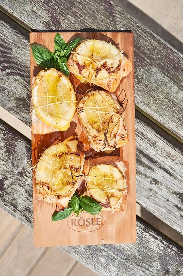Grillplanke Zedernholz 40x19,5 cm für Fisch &amp; Fleisch, 2er-Set - Bild 3