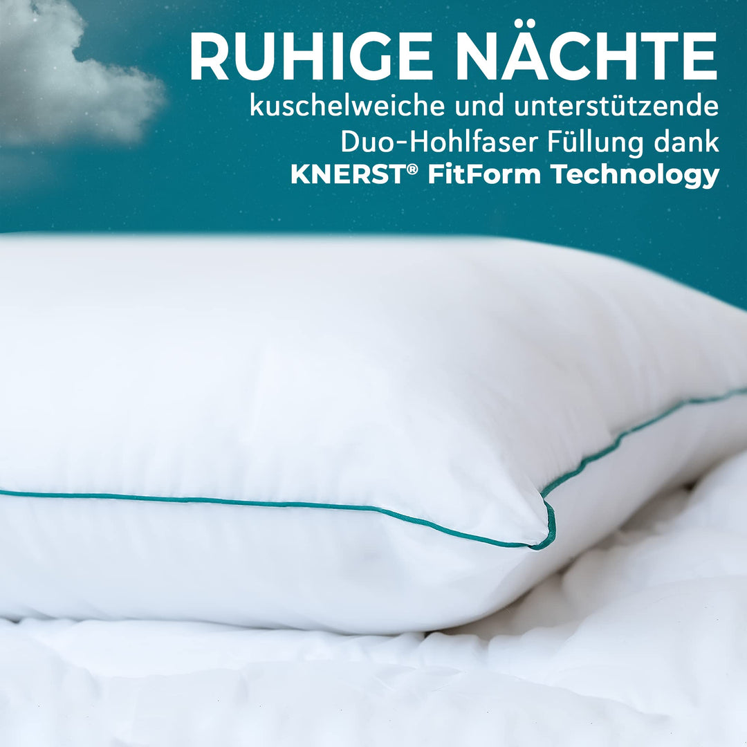 Kopfkissen 80x80 cm Baumwolle mit Hohlfaserfüllung anpassbar - Bild 2