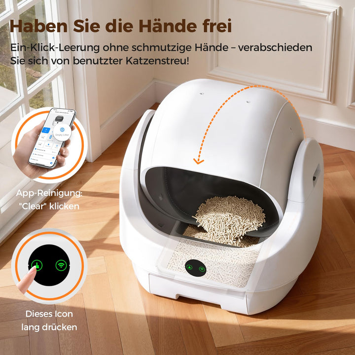 Elektrische Katzentoilette Selbstreinigend Offen mit App-Steuerung - Bild 8