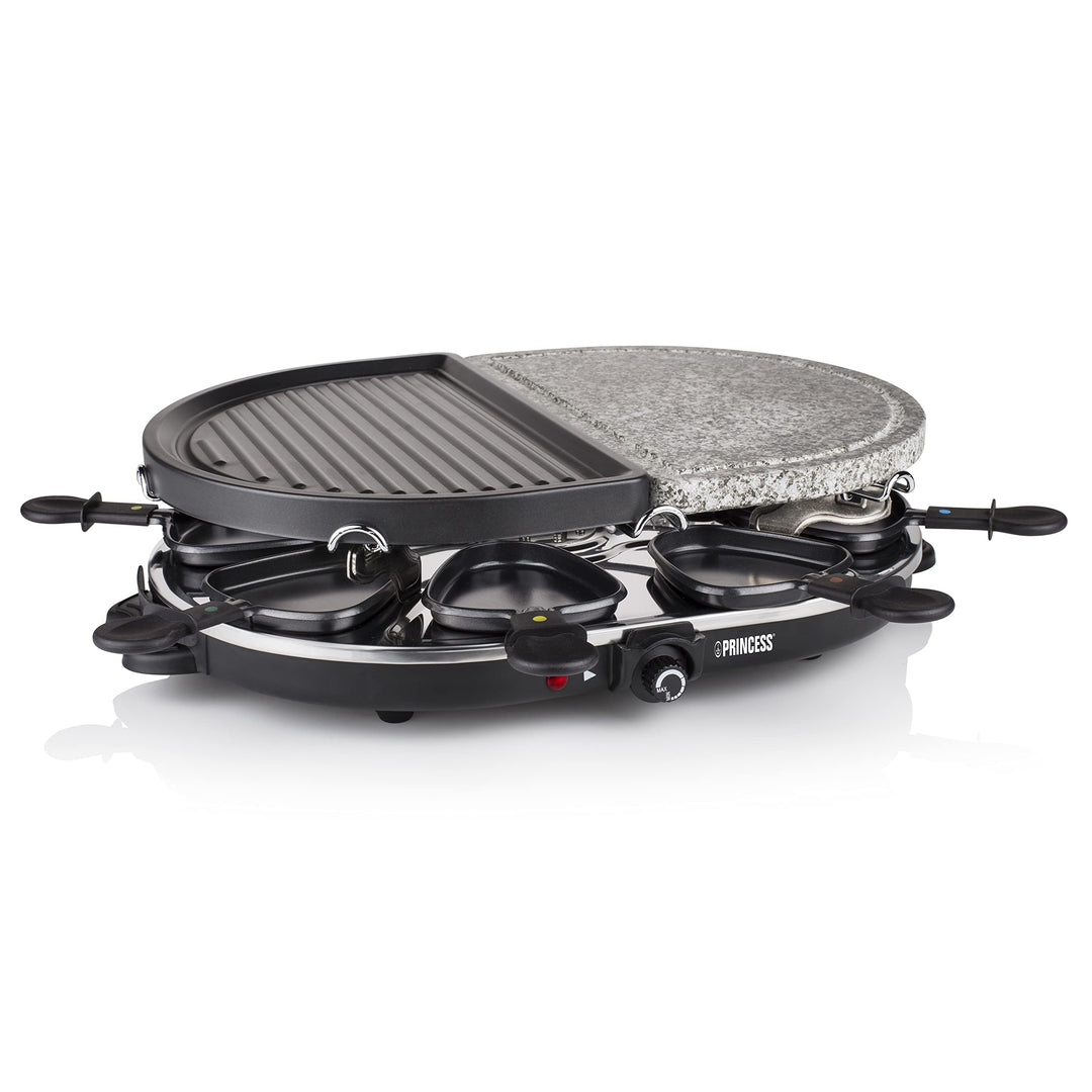 Raclette-Grill mit Steinplatte und Grillplatte für 8 Personen 1200 W