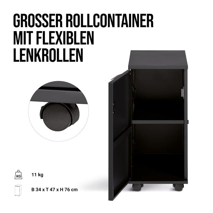 Grilltrolley modular magnetisch mit Rollen 34x47x76cm schwarz - Bild 4