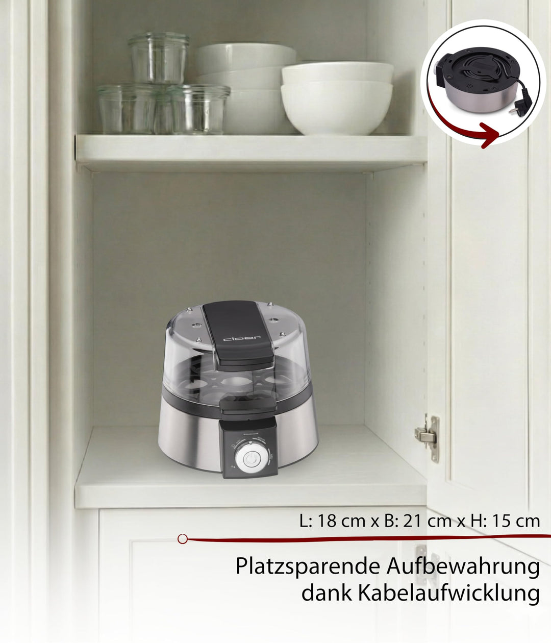 Eierkocher Edelstahl für 7 Eier mit Pochierfunktion, 435 W - Bild 6