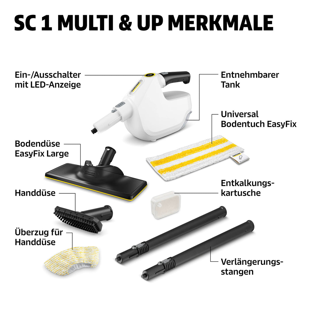 Dampfreiniger 4-in-1 mit EasyFix Bodendüse 0,2 l Tank 1,6 kg - Bild 8