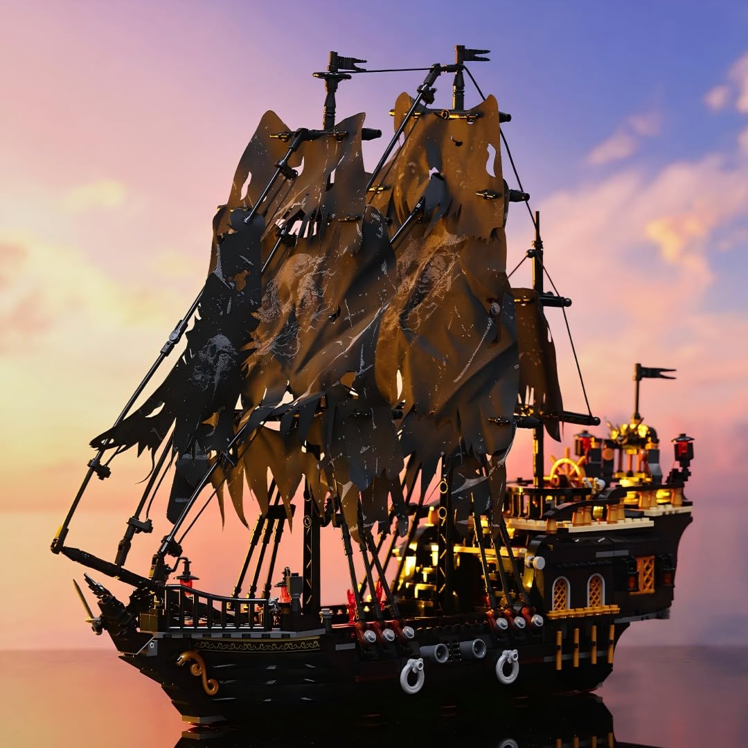 Piratenschiff Klemmbaustein-Modell mit LED-Beleuchtung 1713 Teile - Bild 7