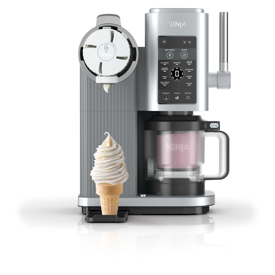 Eismaschine 2-in-1 mit 13 Programmen, 2x480ml Behälter Platinsilber