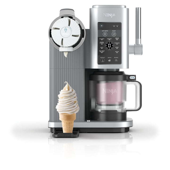 Eismaschine 2-in-1 mit 13 Programmen, 2x480ml Behälter Platinsilber