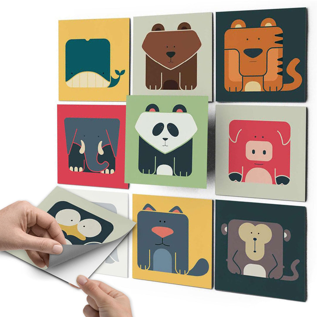 Fliesen-Aufkleber Zoo Maniac Vinyl 10x10 cm 72 Stück Kindermotiv