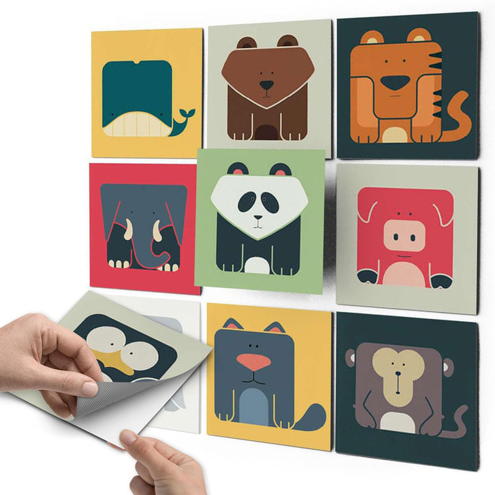 Fliesen-Aufkleber Zoo Maniac Vinyl 10x10 cm 72 Stück Kindermotiv