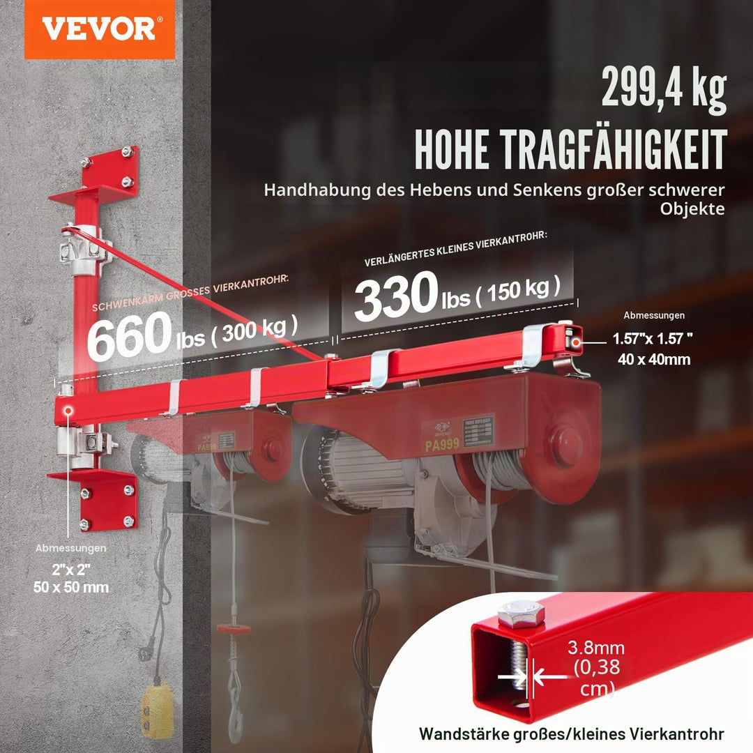 Schwenkarm für Hebezeug Kohlenstoffstahl 300 kg Tragkraft 180° - Bild 2