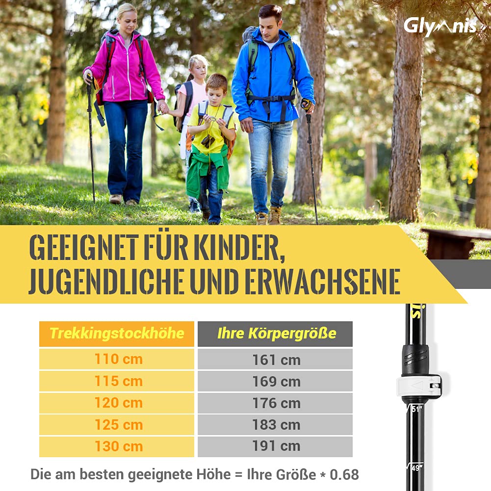 Wanderstöcke Aluminium 7075 faltbar 36 cm für 160–198 cm Körpergrösse - Bild 6