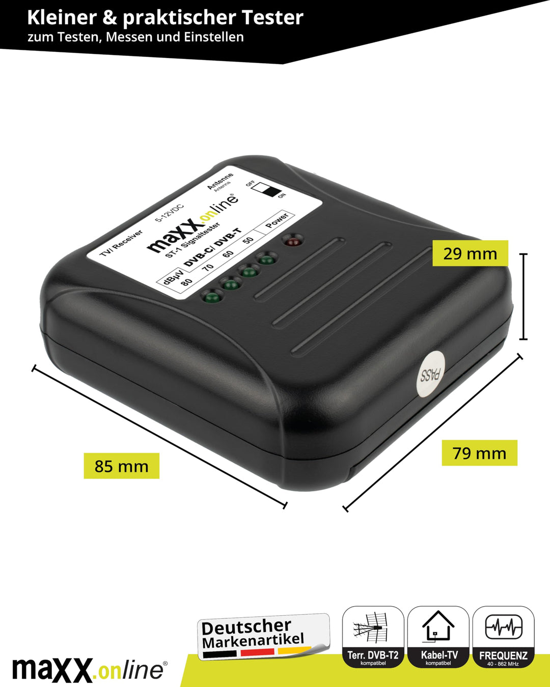 Signaltester DVB-C/DVB-T Kabelfernsehen LED-Anzeige analog/digital - Bild 9