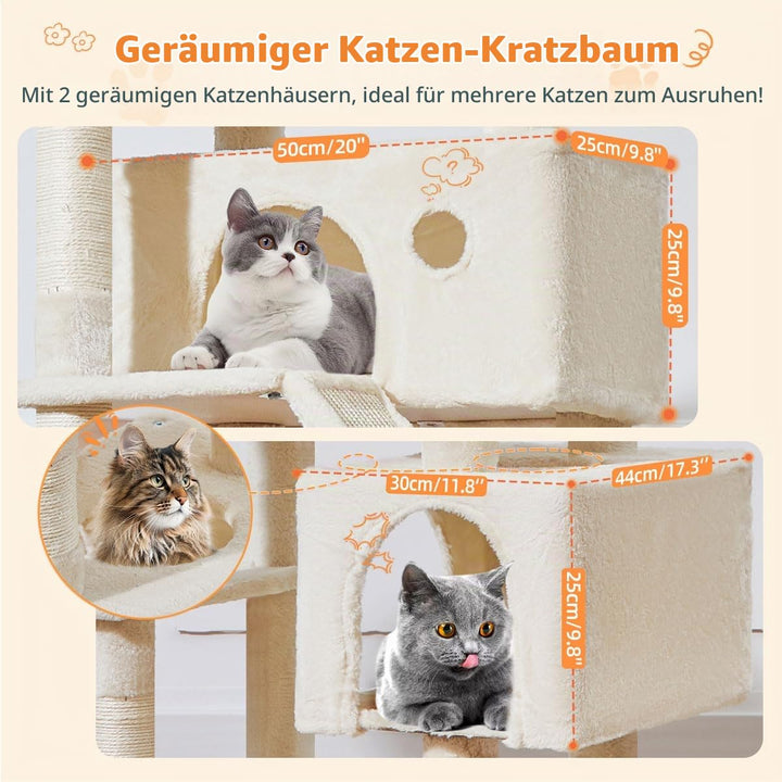 Kratzbaum XXL 180 cm für grosse Katzen mit Hängematte und Nest - Bild 4
