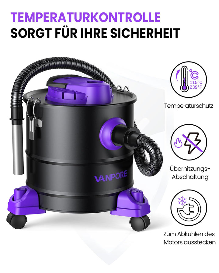 Aschesauger Kamin 20L mit HEPA-Filter und Bläserfunktion 1200W - Bild 4