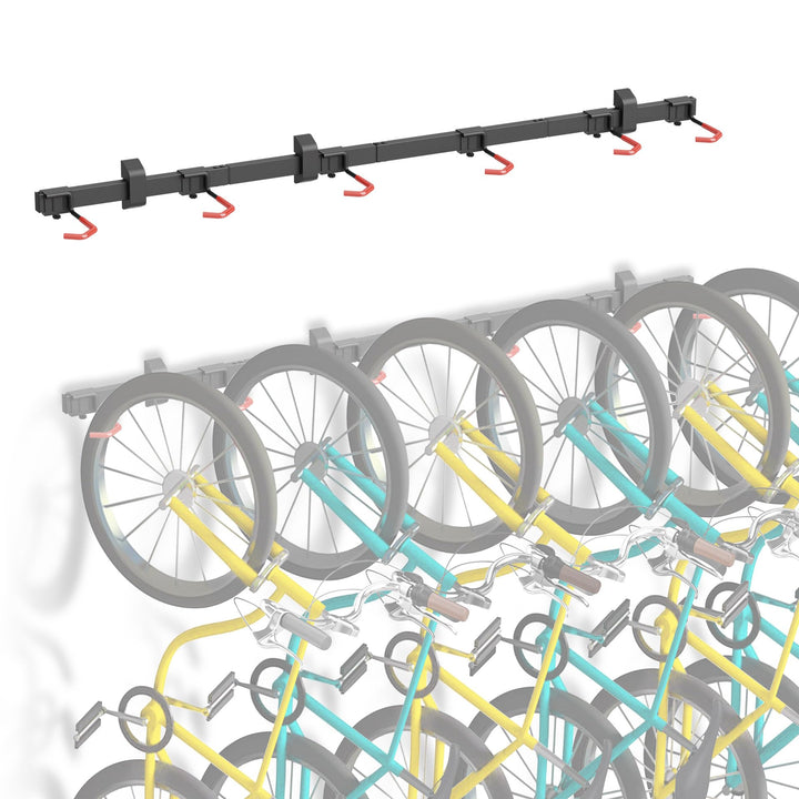 Fahrrad Wandhalterung für 6 Räder – verstellbare Haken, stabile Montage