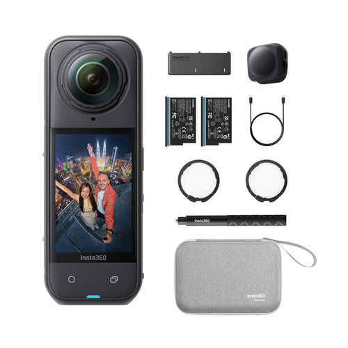 360-Grad-Actionkamera 8K 30fps mit KI-Chip und Selfie-Stick Bundle