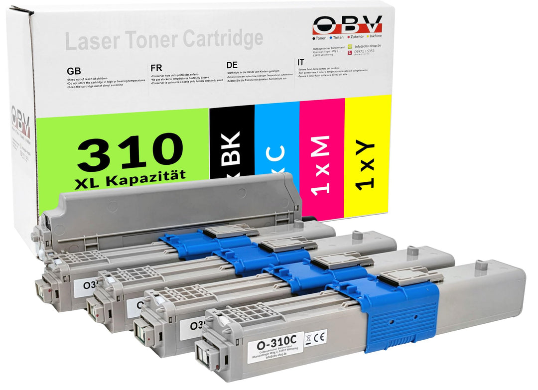 Toner-Set 4-farbig CMYK kompatibel für OKI C310 C330 C510 MC351 - Bild 2