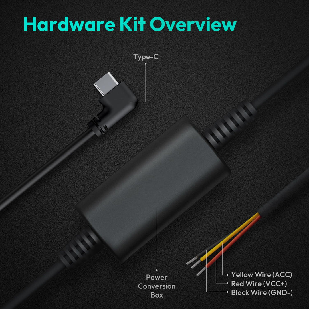 Dashcam Hardwire-Kit USB-C 2,74 m Kabel mit Unterspannungsschutz - Bild 2