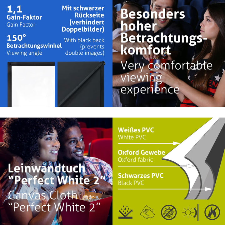 Stativleinwand X-Type 80 Zoll 16:9 für Heimkino und Events - Bild 6