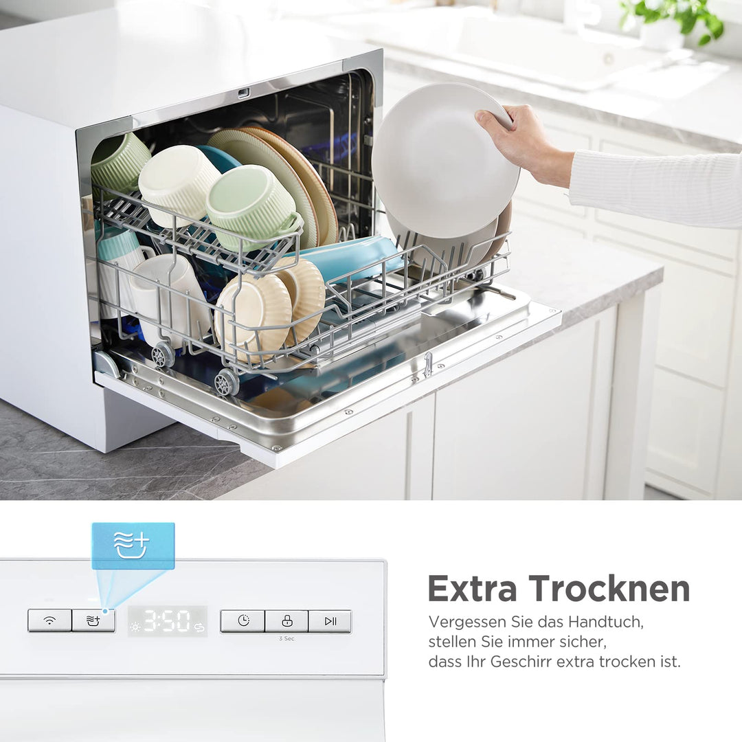 Tischgeschirrspüler 6 Maßgedecke mit App-Steuerung kompakt weiss - Bild 5