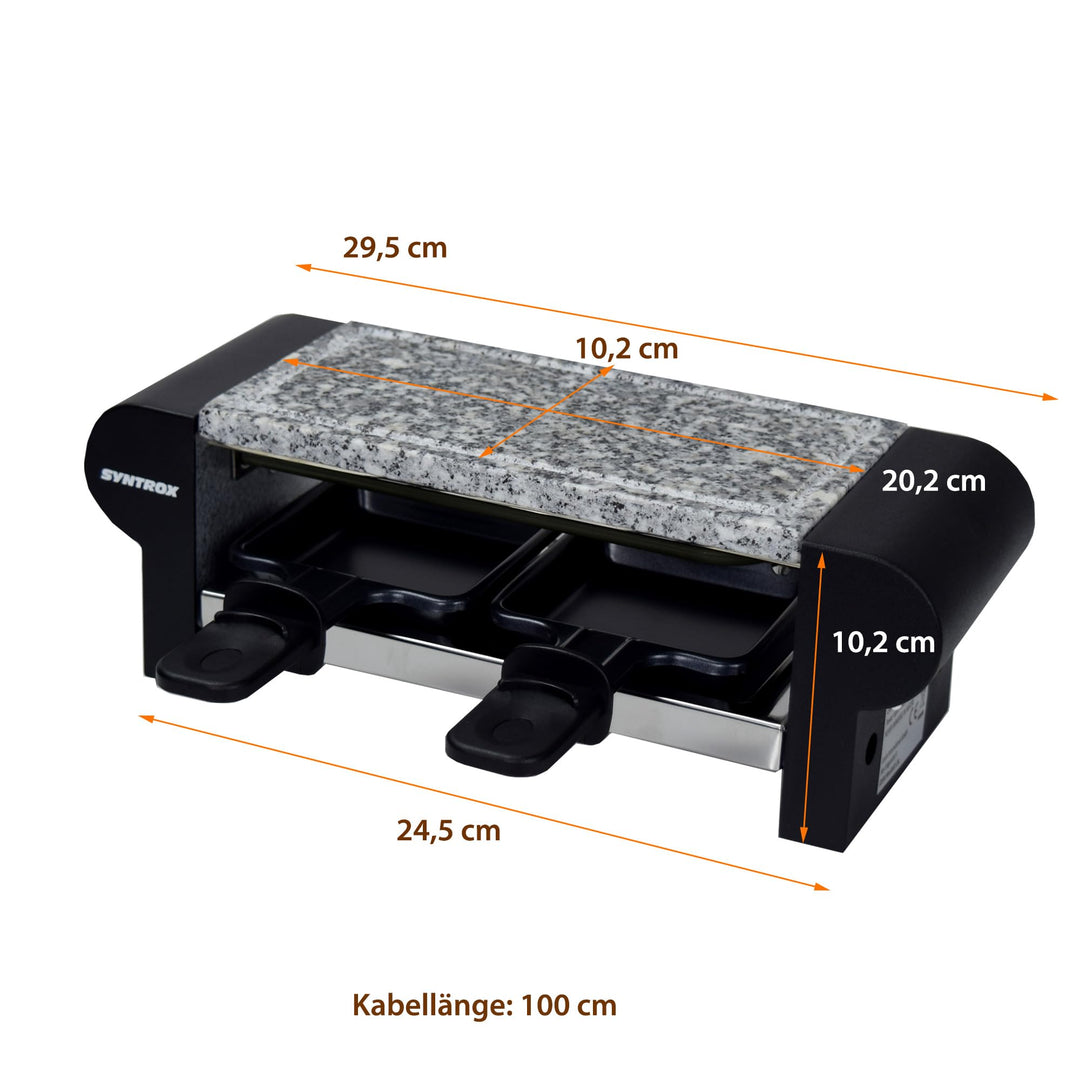 Raclette-Set 2 Personen mit heissem Stein und Grillplatte 350 W - Bild 7