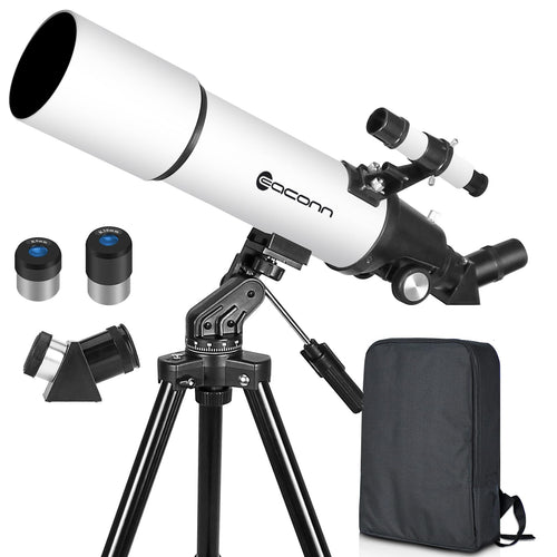 Refraktorteleskop 80mm Blende mit Stativ und Tasche für Einsteiger