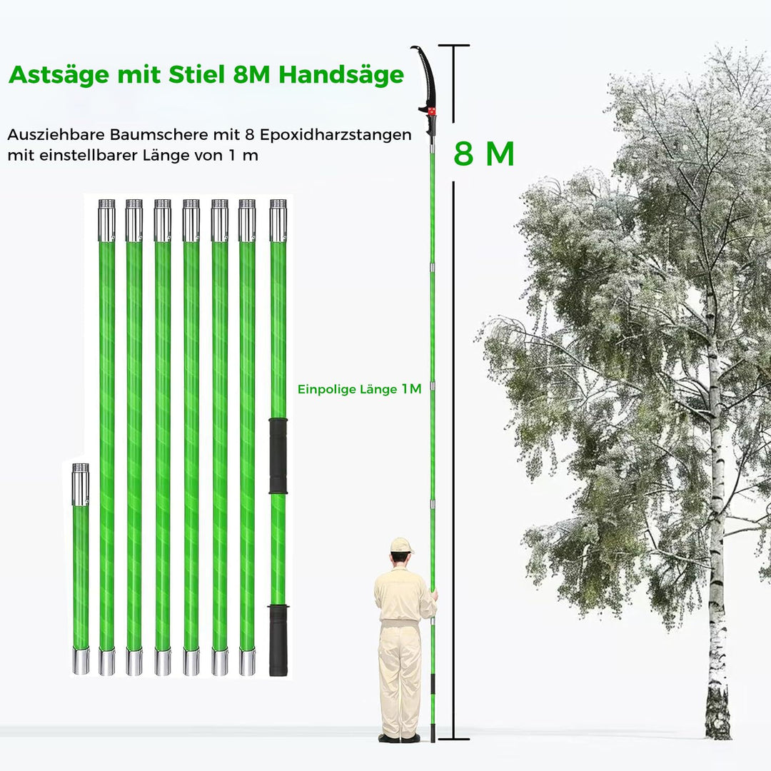 Astsäge Teleskopstange bis 8 m mit Schere und Tragetasche - Bild 2