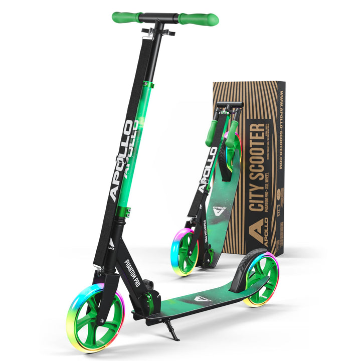 Cityroller LED-Räder klappbar höhenverstellbar 120–190 cm