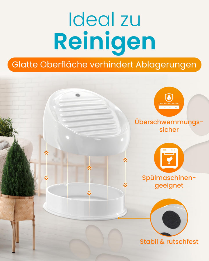 Katzenbrunnen Keramik Handarbeit plastikfrei grau, leise Pumpe - Bild 6