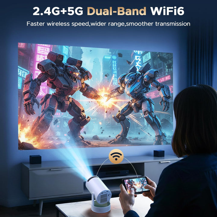 Mini Beamer Akku 4K Android 11 WiFi 6 220° Rotation Heimkino - Bild 5