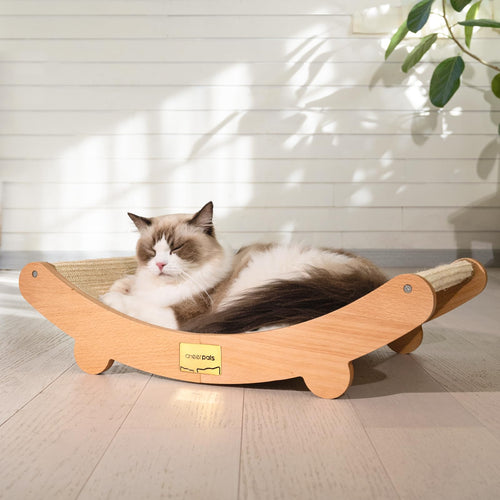 Kratzbrett Katze Sisal gebogen Buchenholz 60x35x15 cm