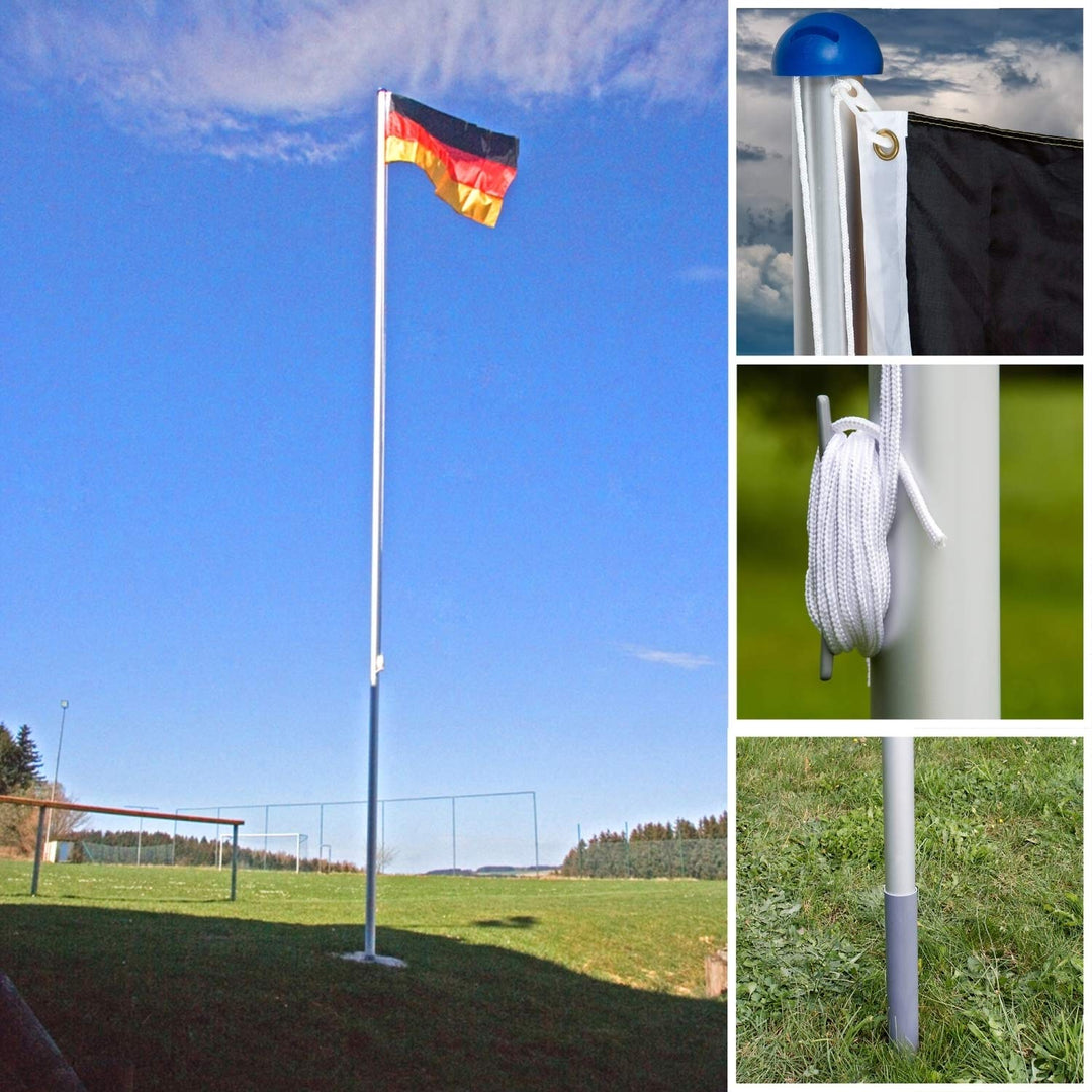 Teleskop Fahnenmast Aluminium 6,5 m 5-fach verstellbar mit Bodenhülse - Bild 4