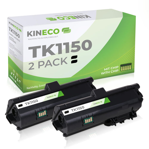 Toner Schwarz 2er-Pack kompatibel mit Kyocera TK-1150 je 3.000 Seiten