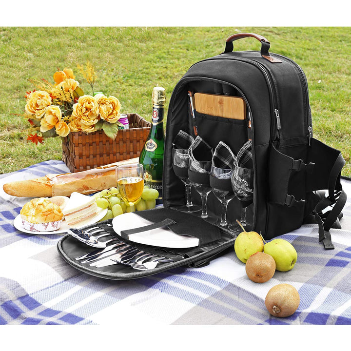Picknickrucksack für 4 Personen mit Geschirr-Set und Decke - Bild 6
