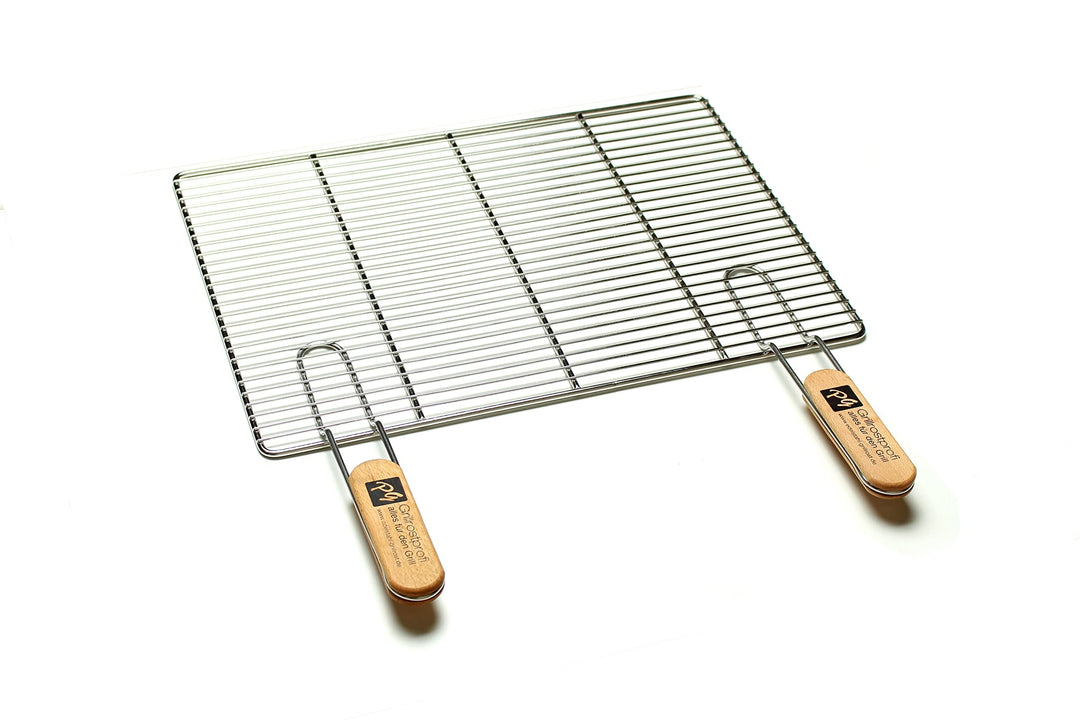 Grillrost Edelstahl 60x40 cm rechteckig mit abnehmbaren Griffen