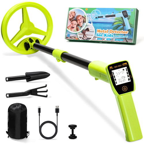 Metalldetektor Kinder faltbar mit LCD-Display USB-aufladbar 60-86cm