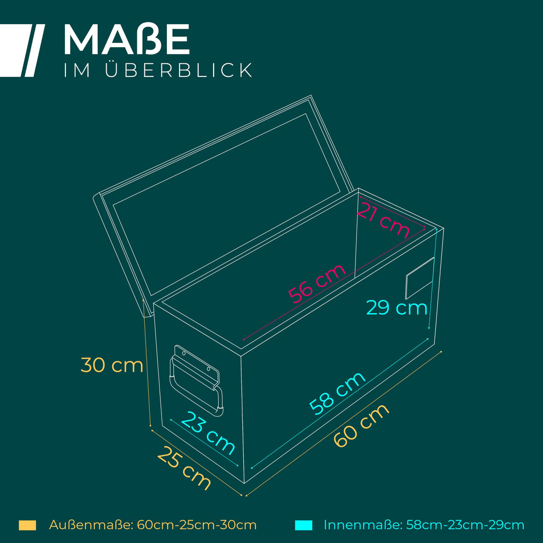 Deichselbox abschliessbar Aluminium 60x25x30cm mit 3 Fächern - Bild 7