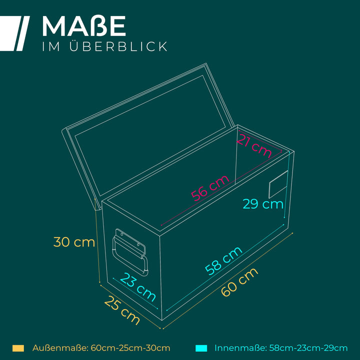 Deichselbox abschliessbar Aluminium 60x25x30cm mit 3 Fächern - Bild 7