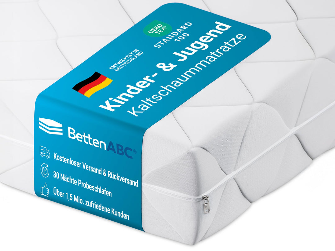 Kindermatratze Kaltschaum 90x190 cm allergikergeeignet Oeko-TEX