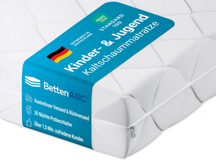Kinder-Kaltschaummatratze 90x200 cm allergikergeeignet Oeko-TEX